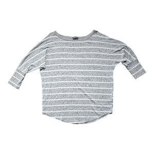 Market&Spruce Gray and White Striped Sweater